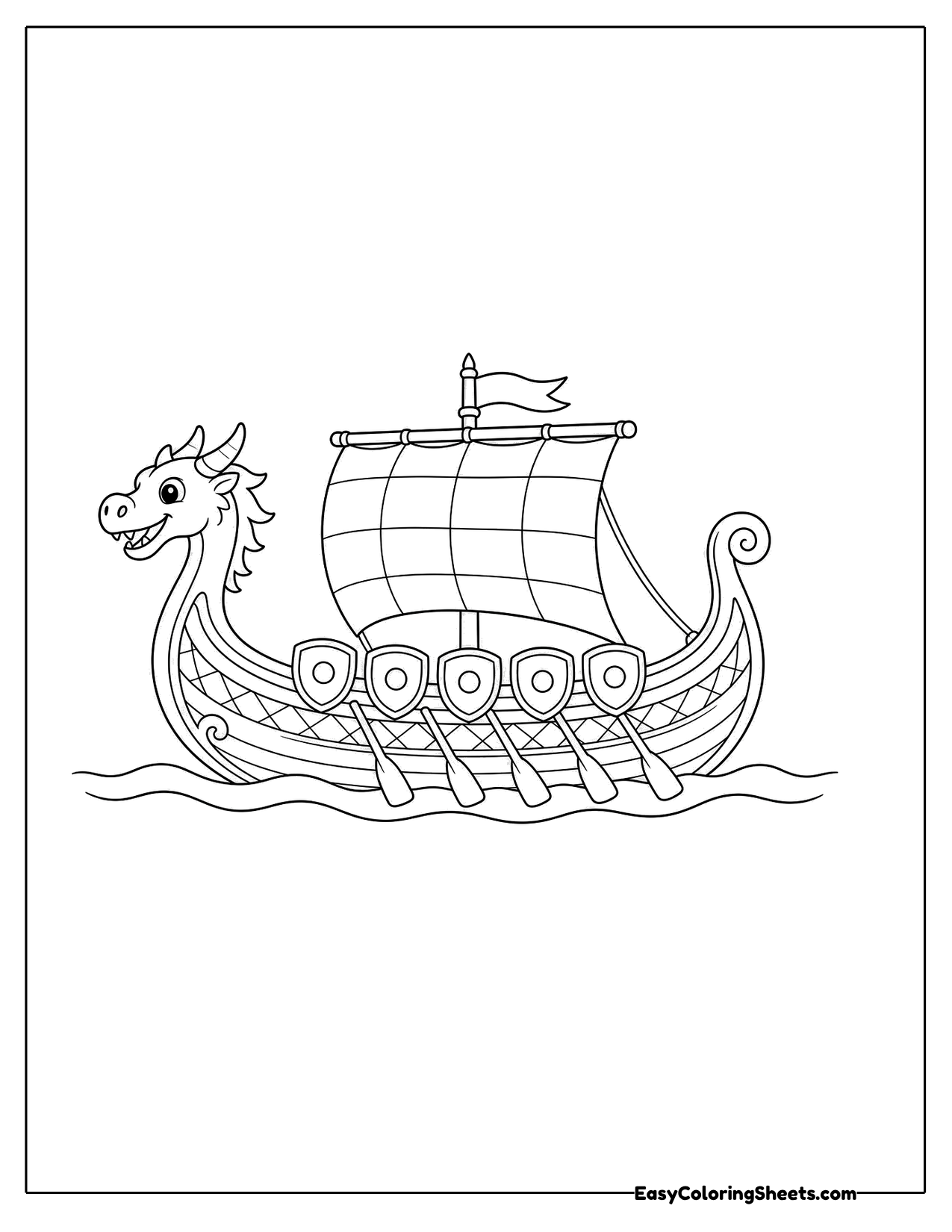 Viking longship with a dragon head