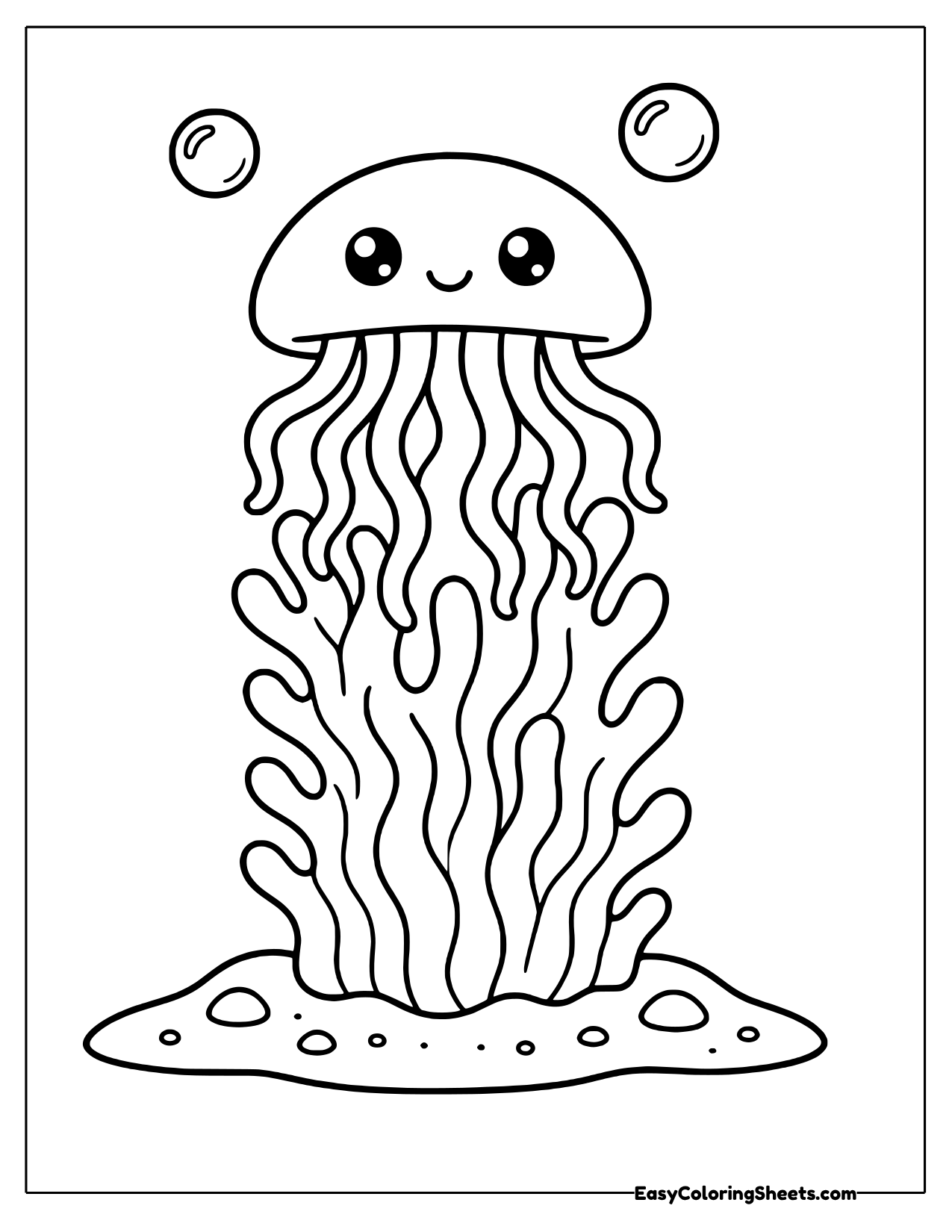 Jellyfish above a tall tower of coral