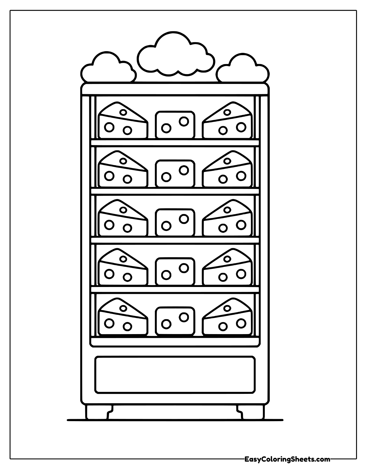 Vending machine stocked with cheese wedges