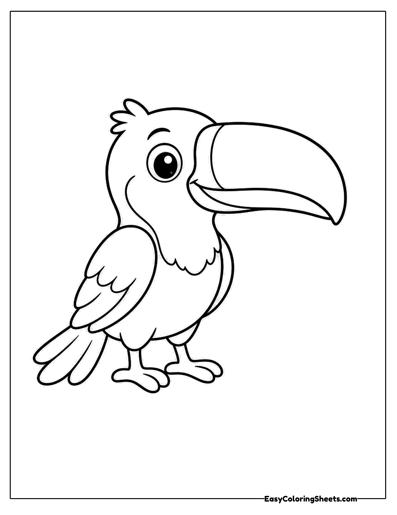 Cartoon toucan with a large bill