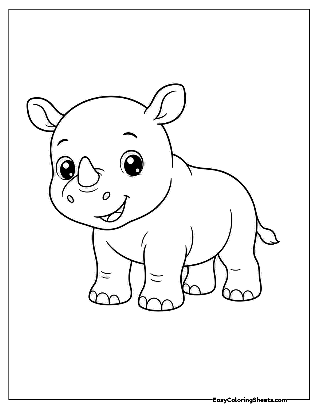 Baby rhino standing