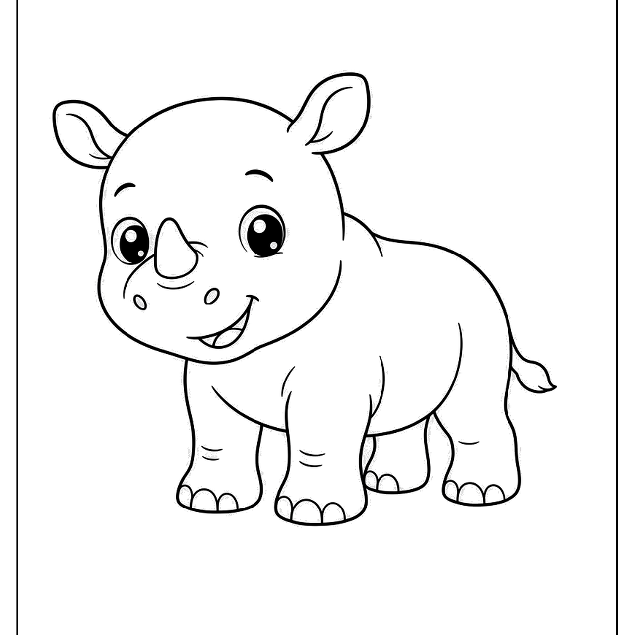 Baby rhino standing