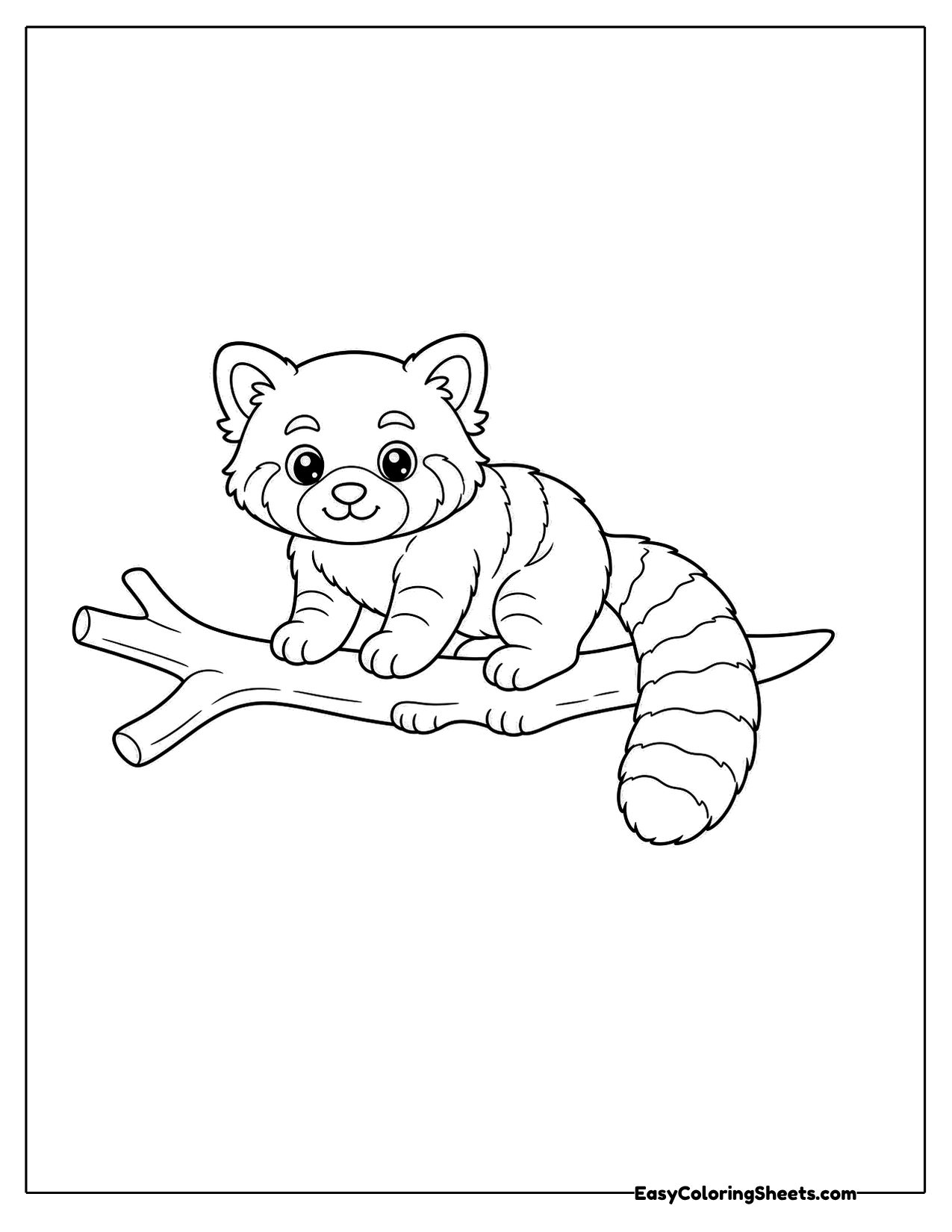 Red panda resting on a tree branch