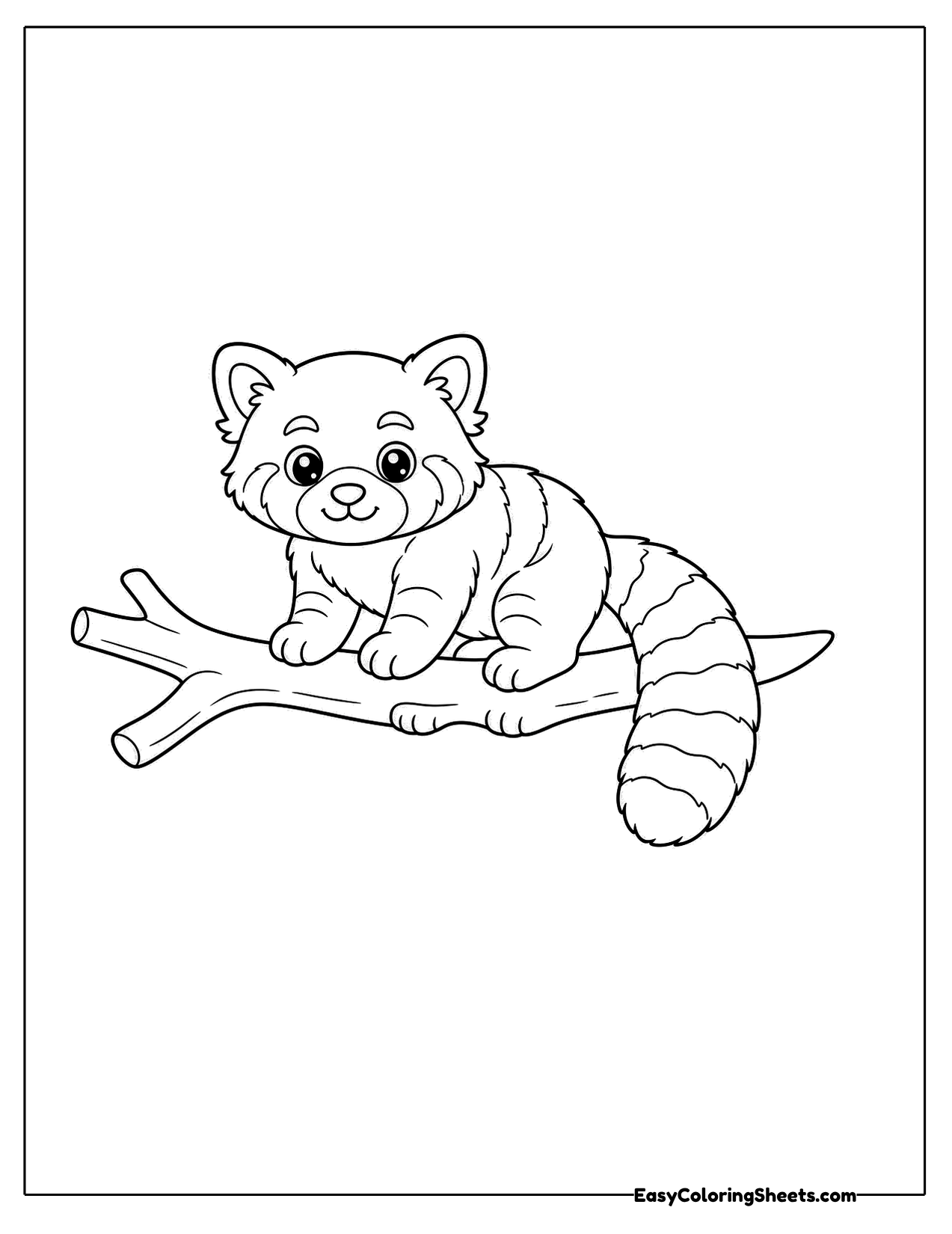 Red panda resting on a tree branch