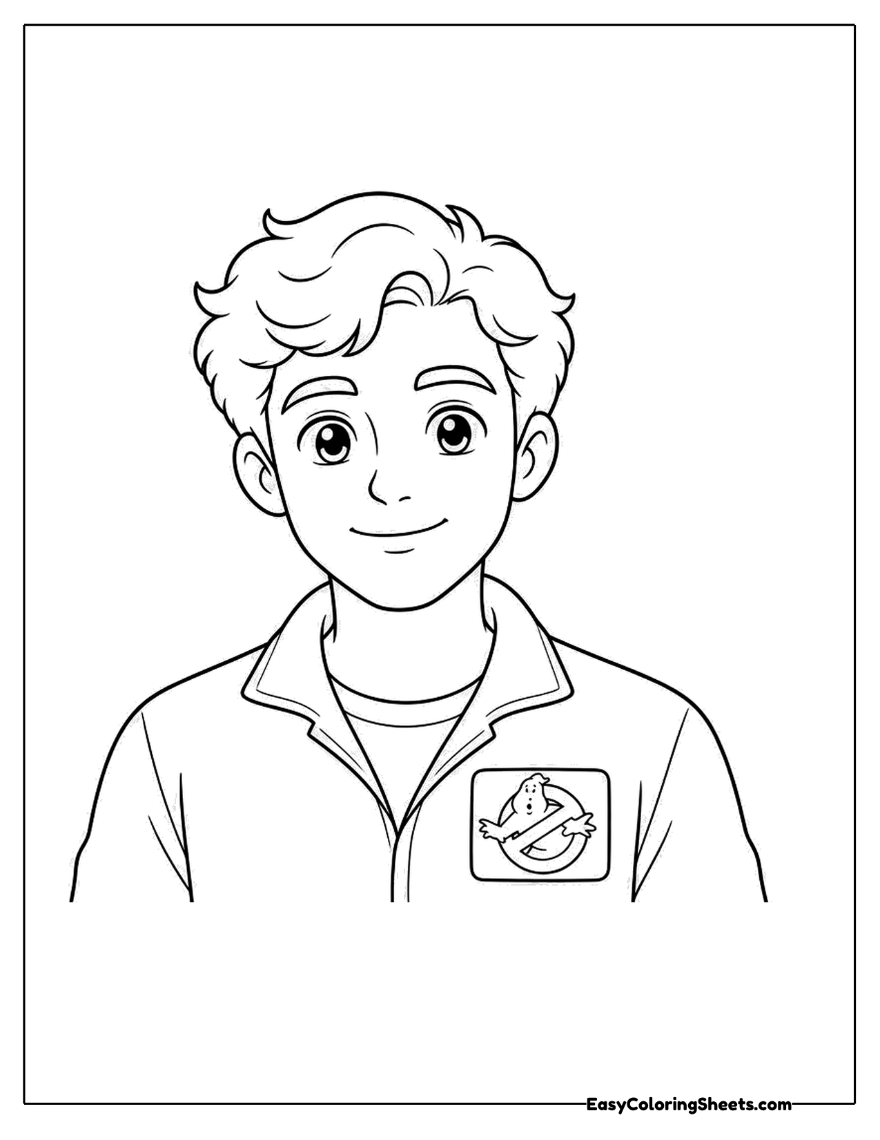 Portrait of a man in a work jumpsuit with a badge patch