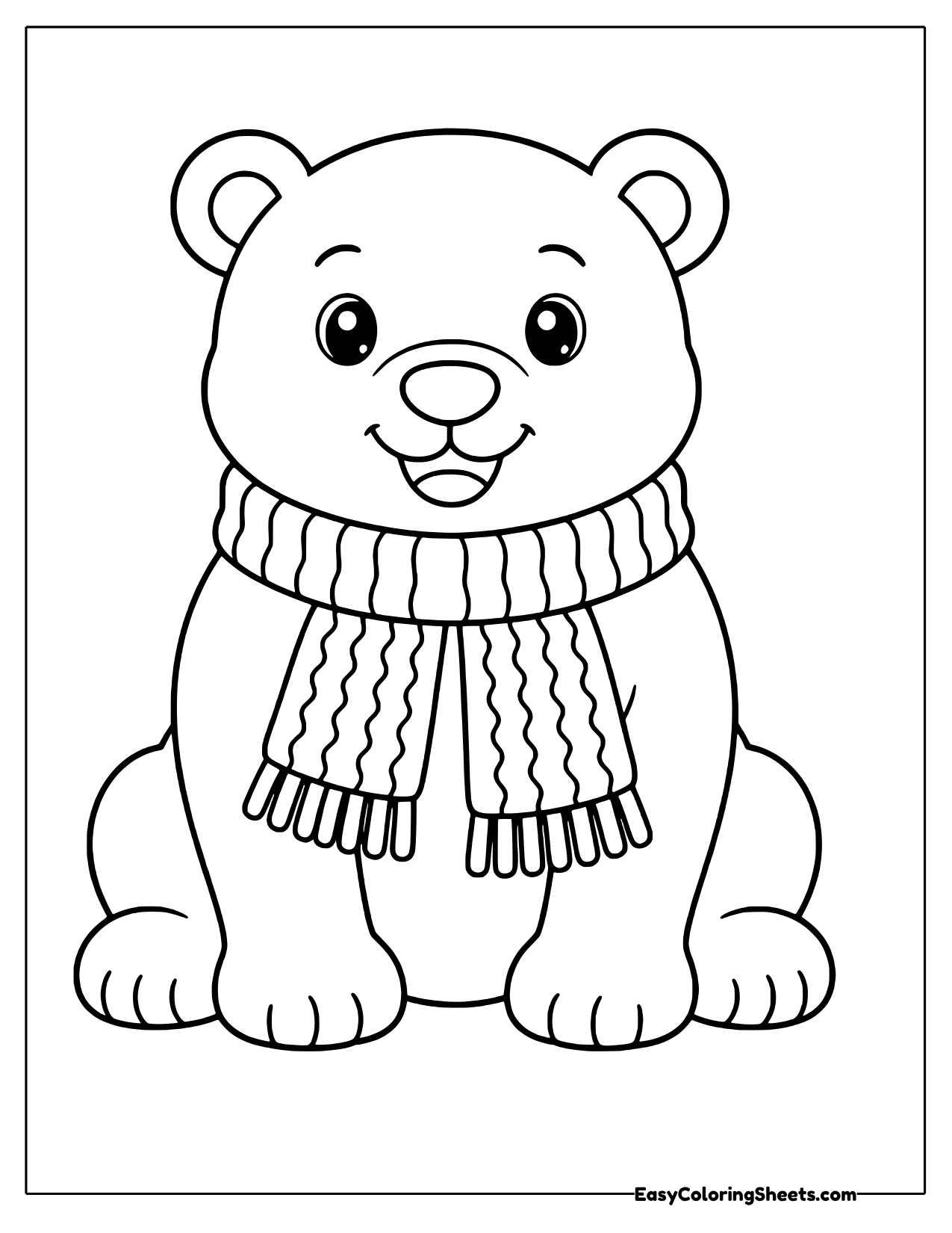 Polar bear in a cozy scarf