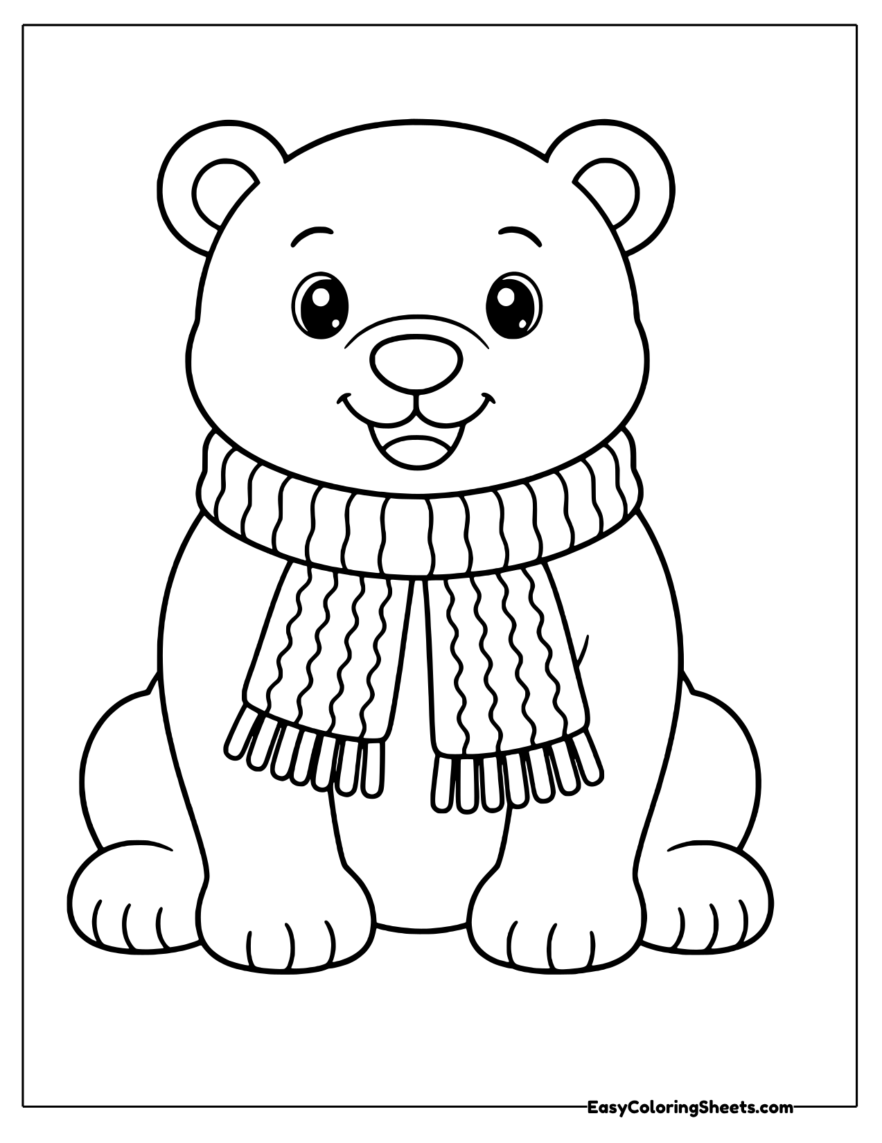 Polar bear in a cozy scarf
