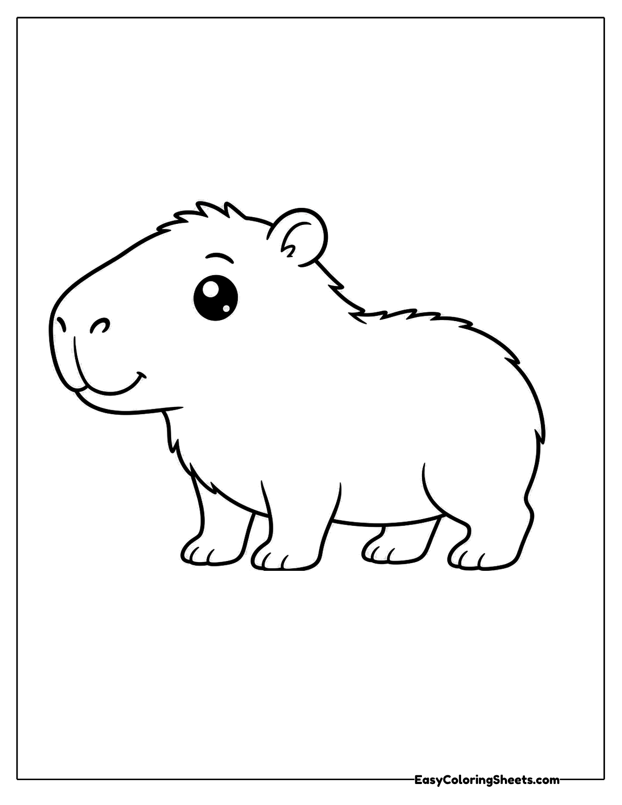 Capybara in side profile