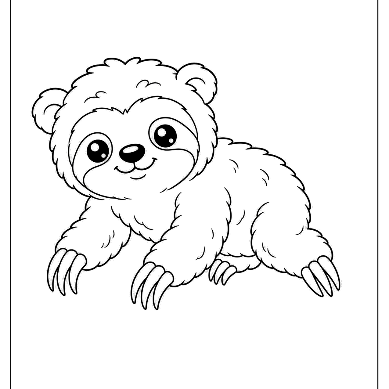 Baby sloth crawling with long claws