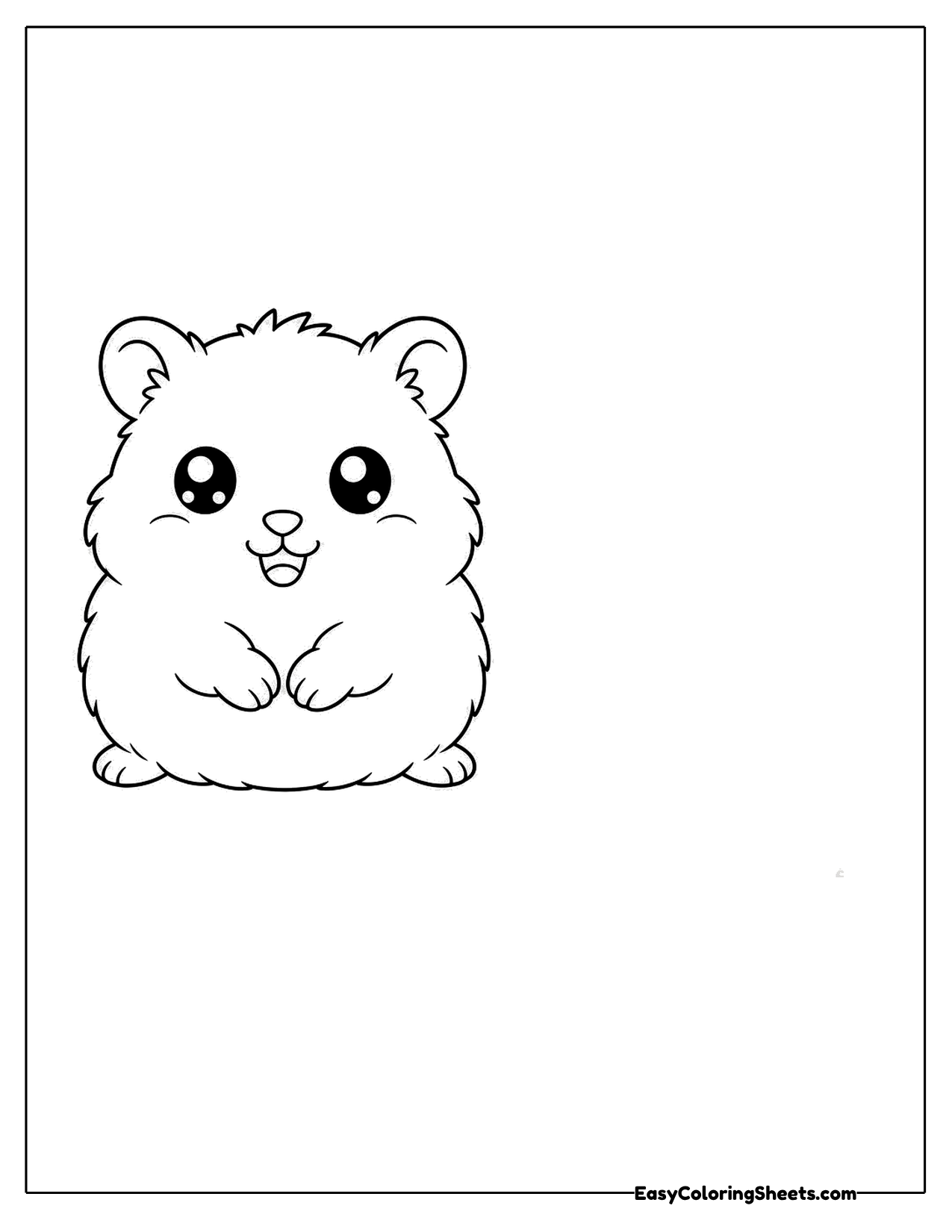 Tiny fluffy baby hamster sitting upright
