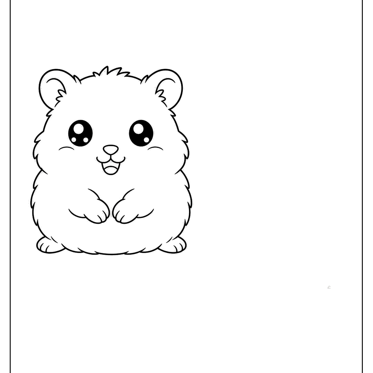 Tiny fluffy baby hamster sitting upright
