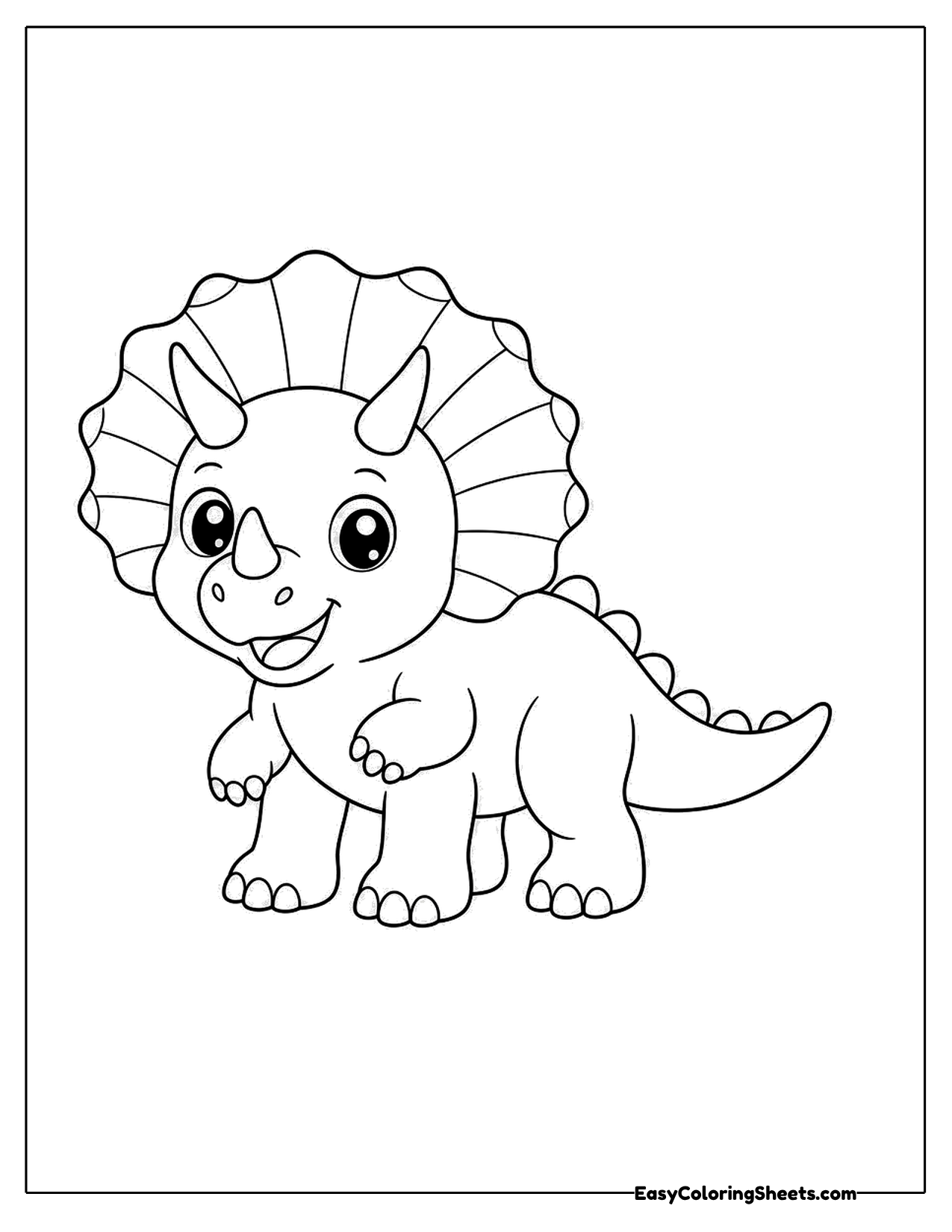 Cartoon triceratops with a spotted frill