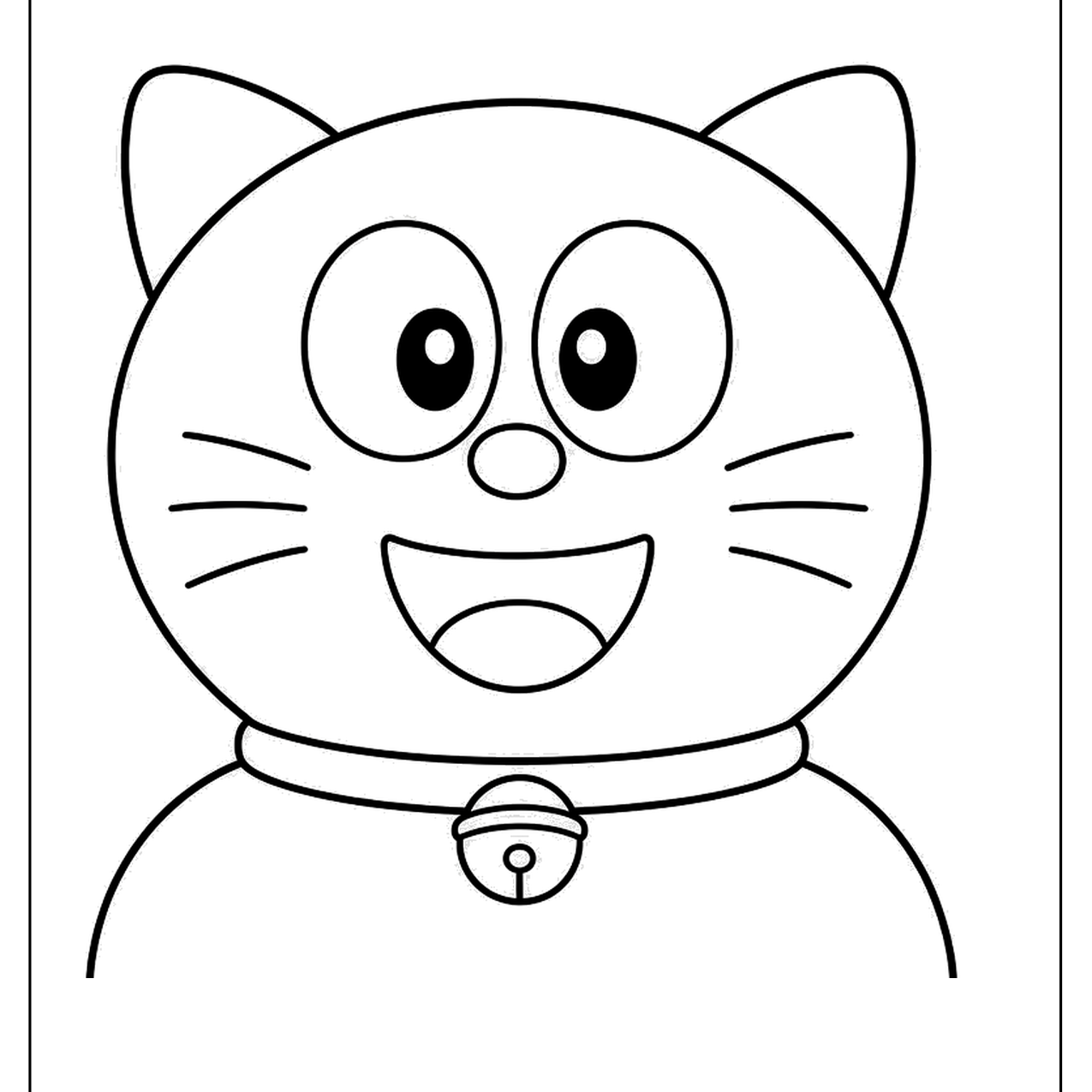 Round robot cat face with a bell collar