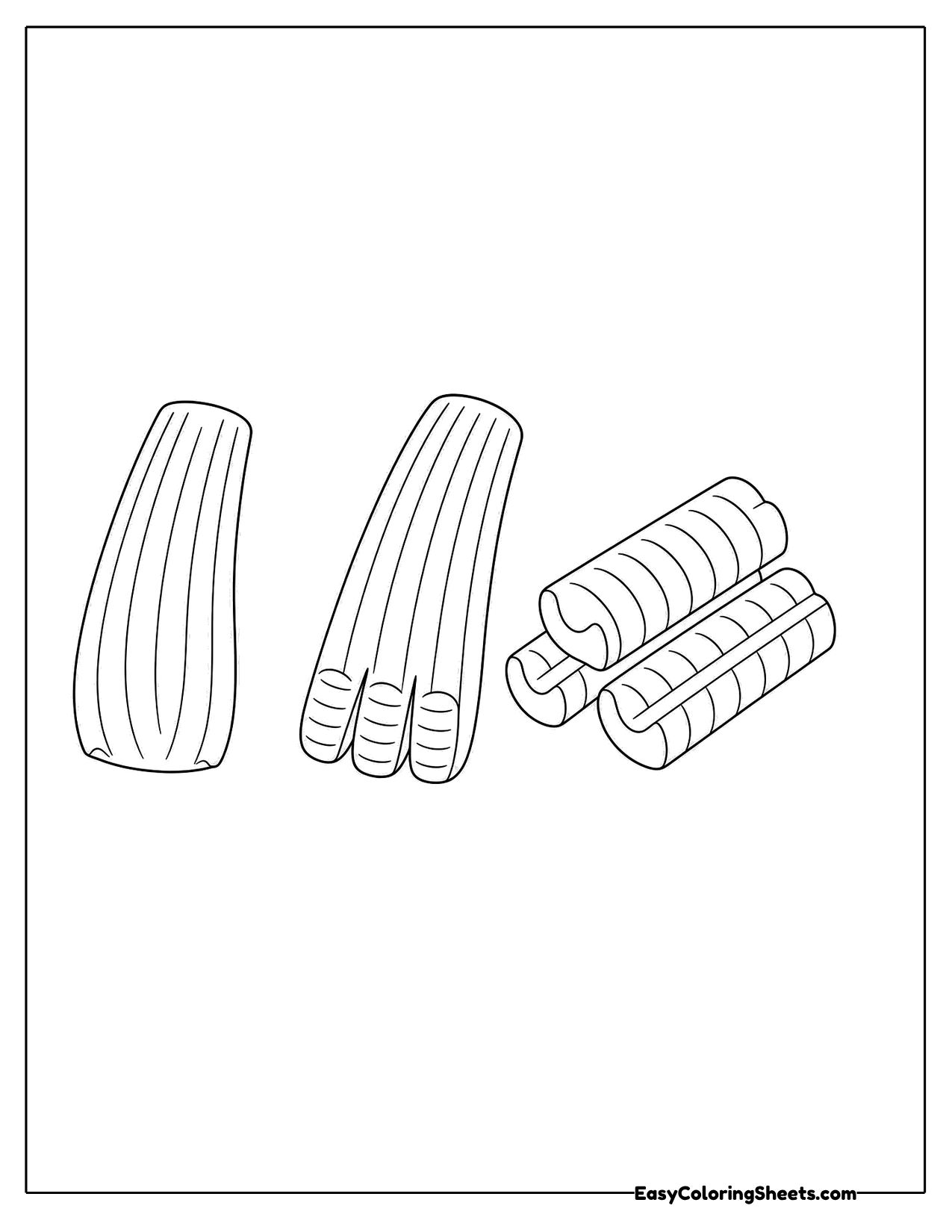 Three cut pieces of celery stalk
