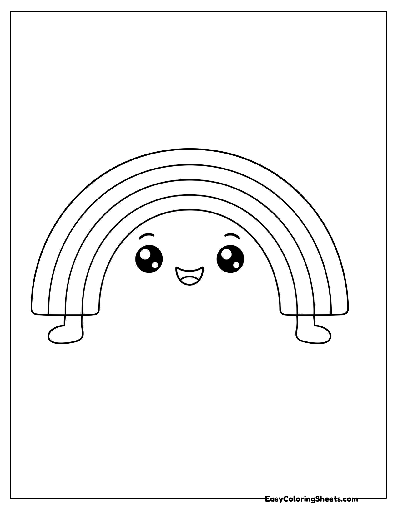 Smiling rainbow character