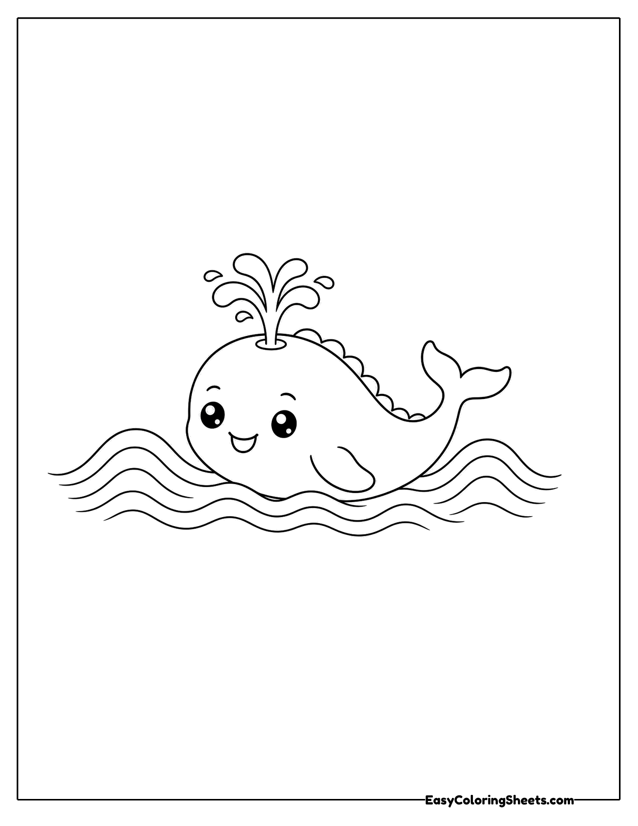 Whale spouting in the waves