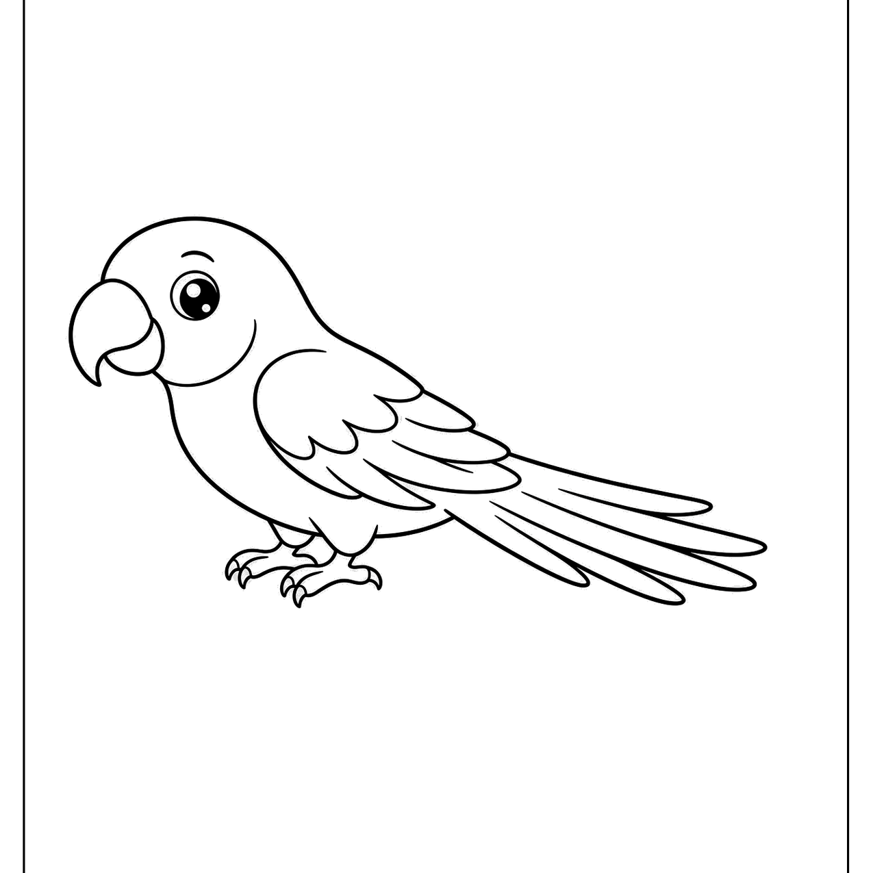 Cute parrot perched in profile