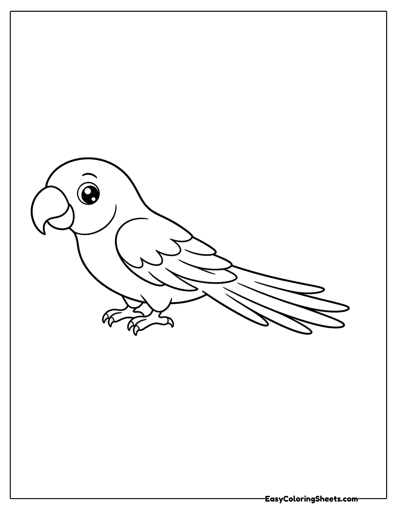 Cute parrot perched in profile