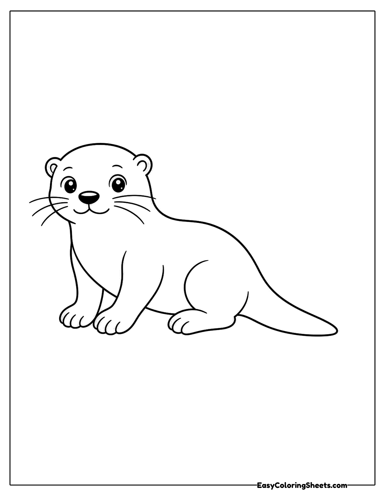 Cute otter walking on all fours