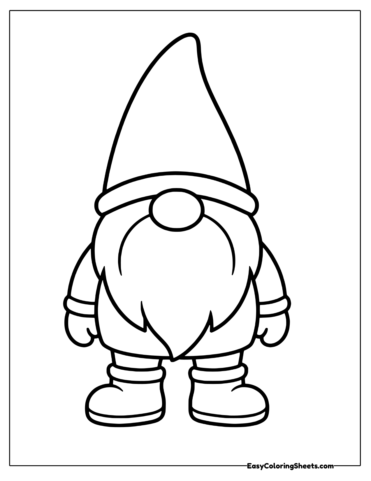Simple chunky gnome with a tall hat and big beard