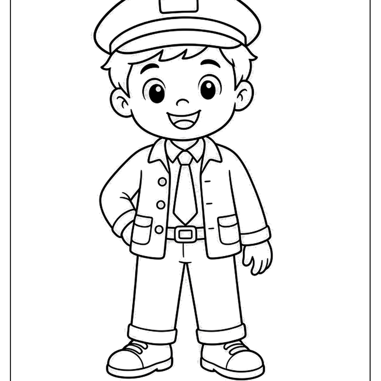 Smiling pilot in uniform standing