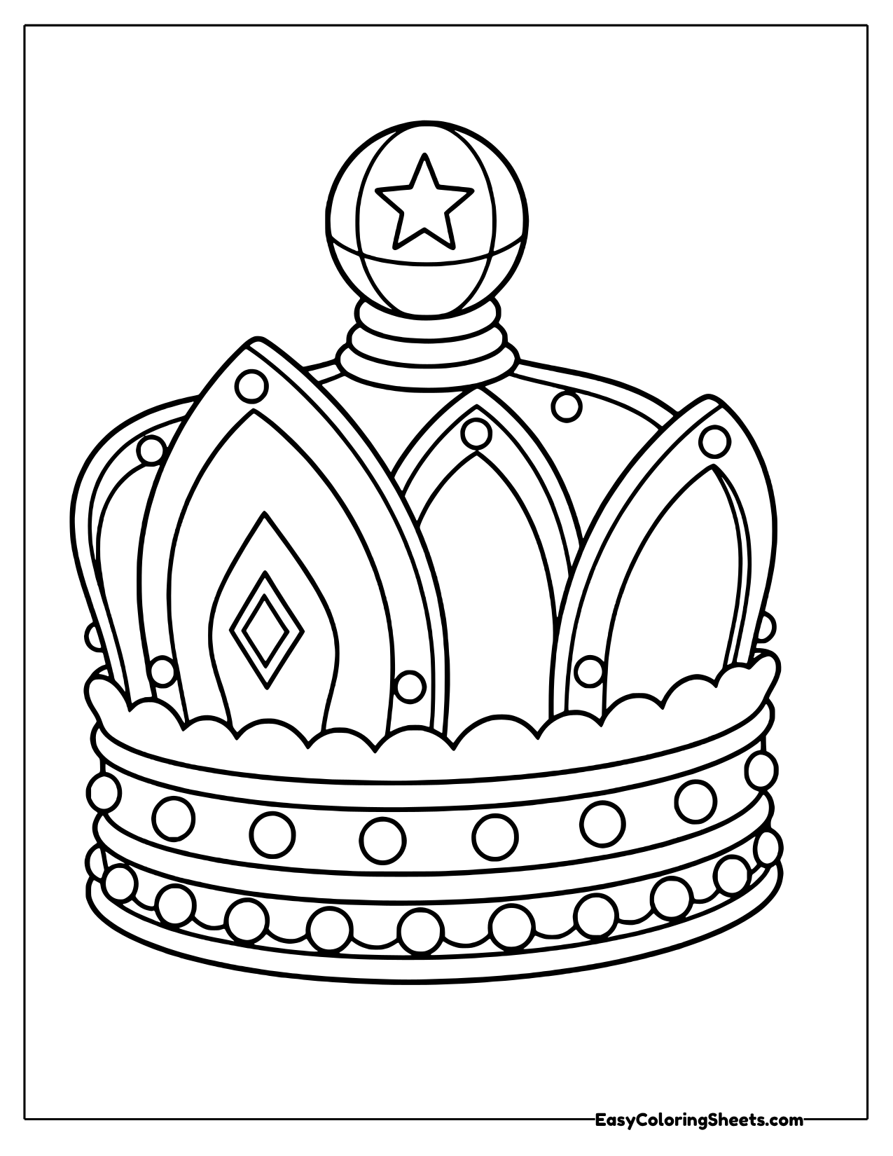 Royal queen crown with an arched top