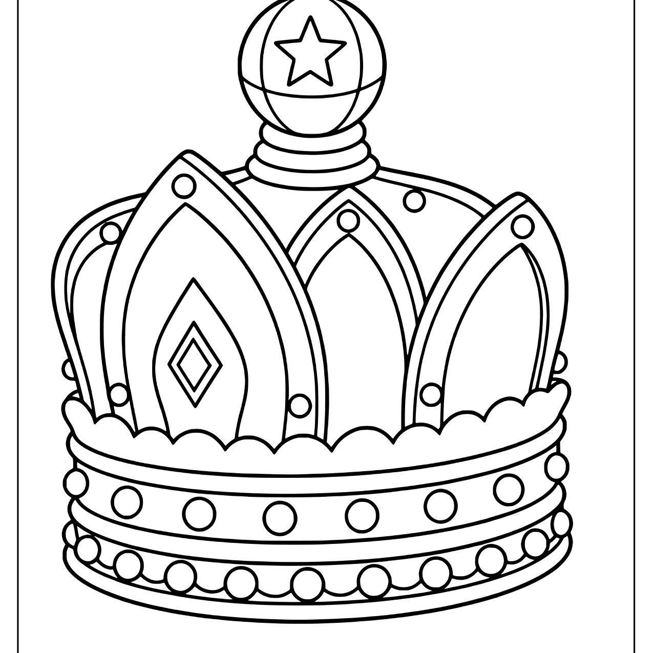Royal queen crown with an arched top