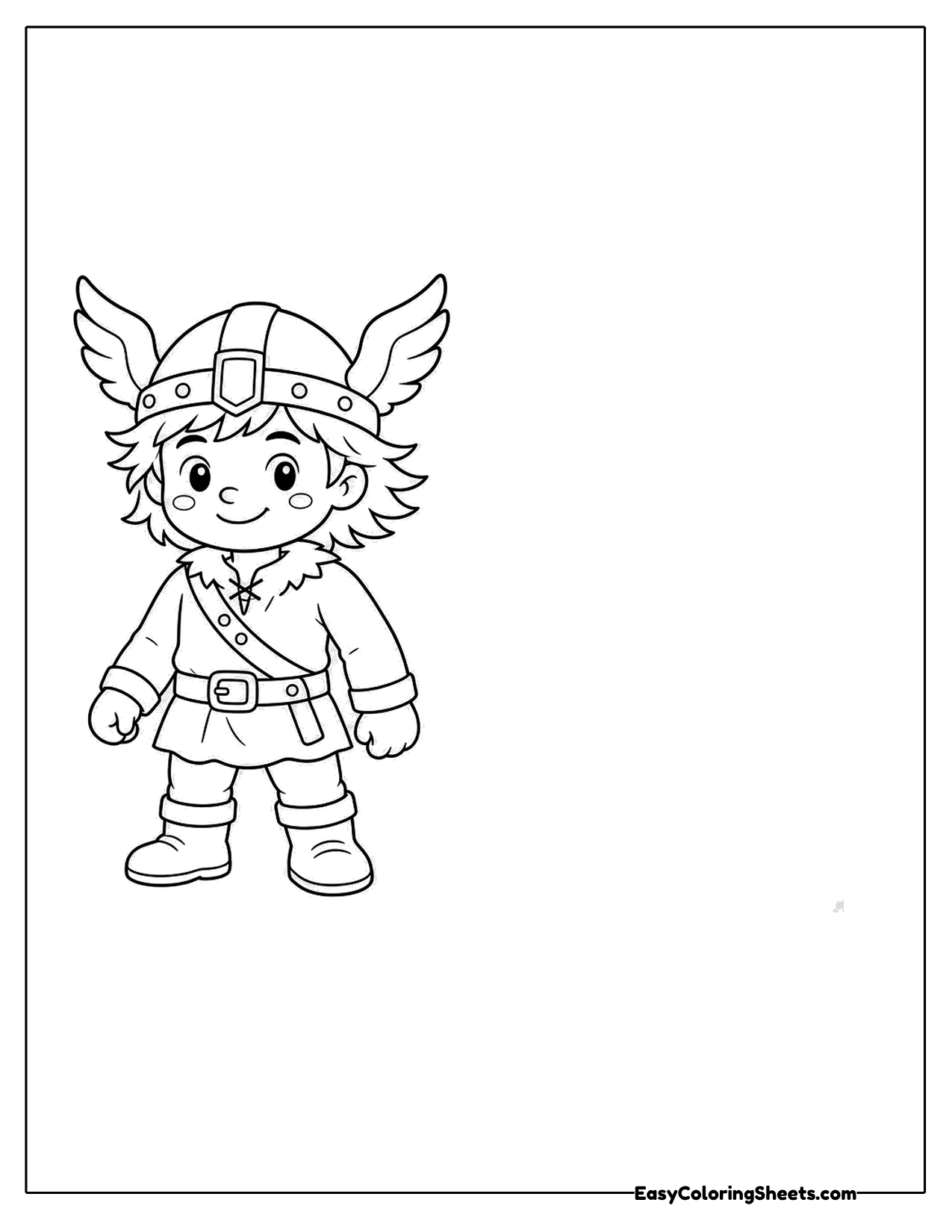 Viking kid in a winged helmet