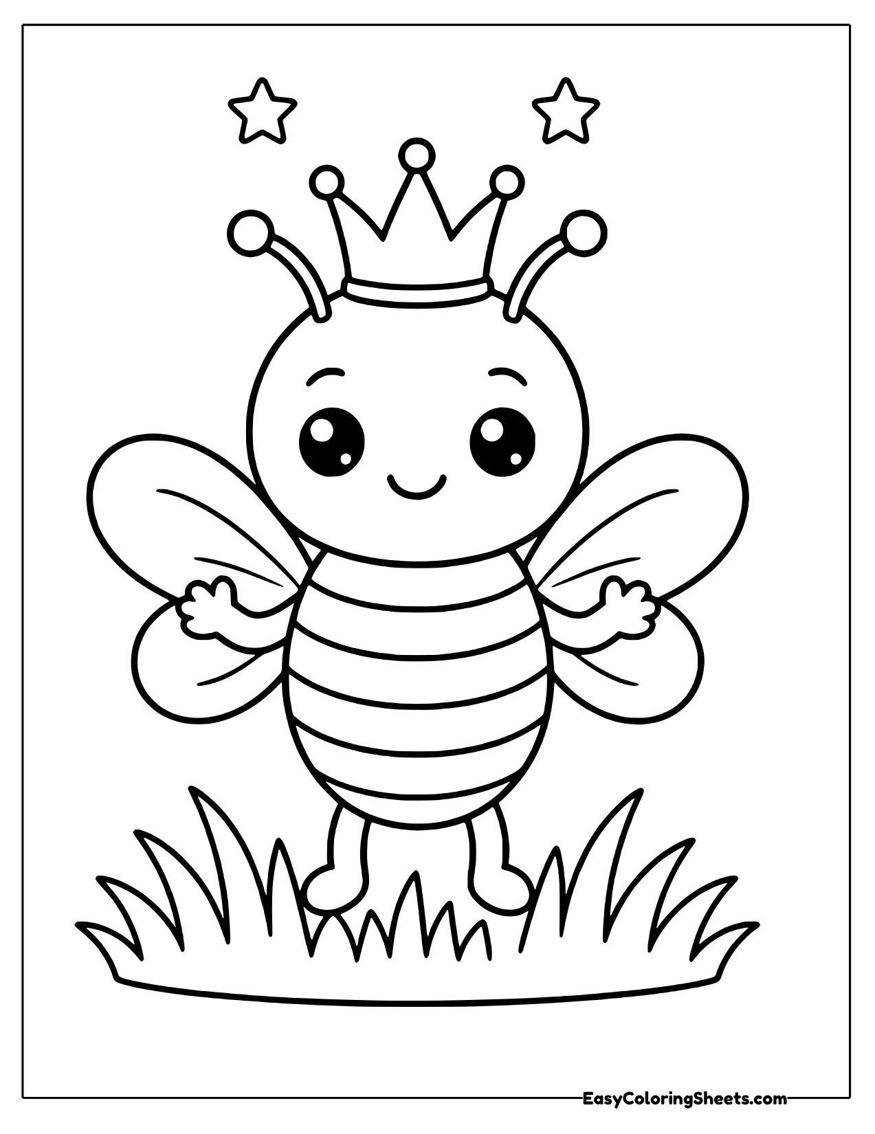 Queen bee wearing a tall crown