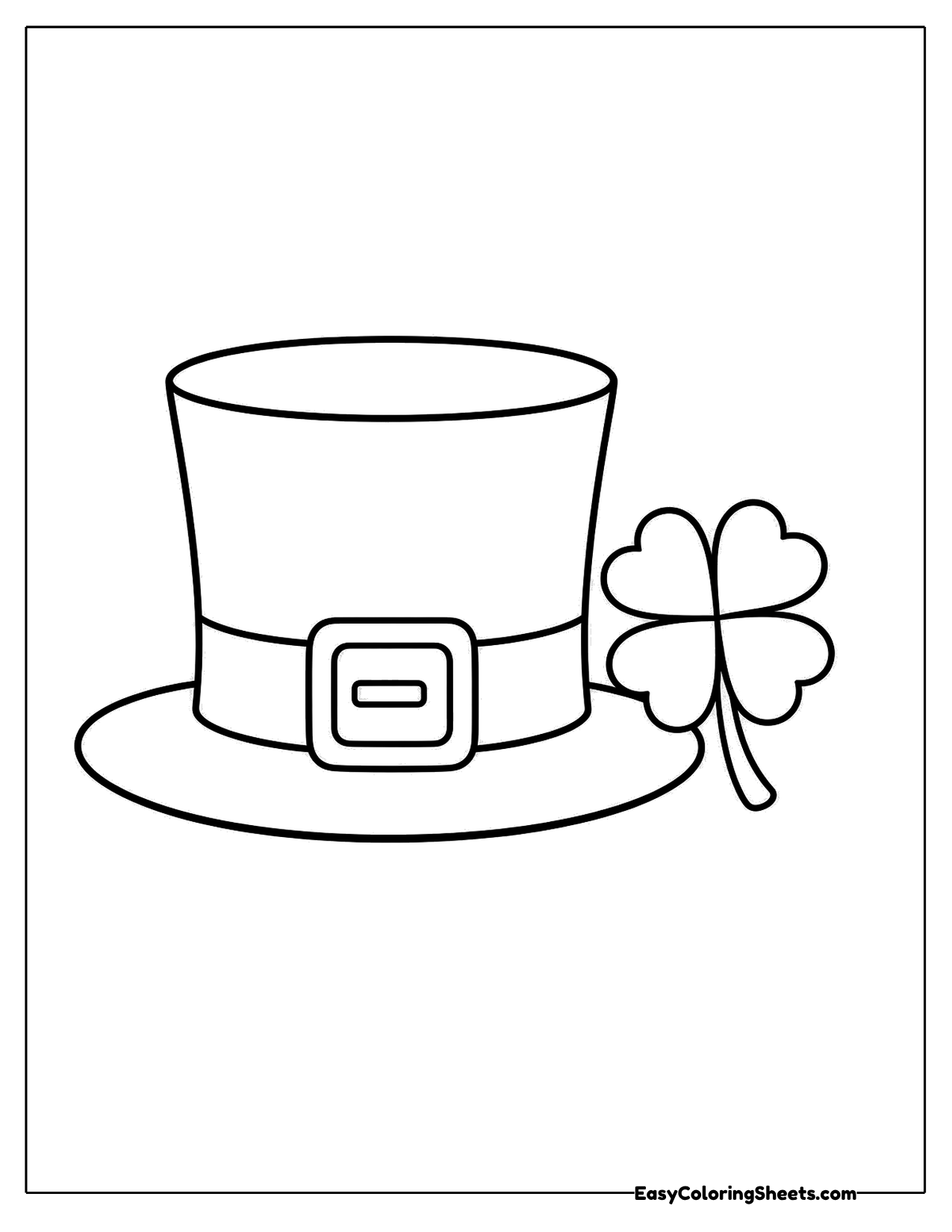 Tall top hat with a buckle and a shamrock