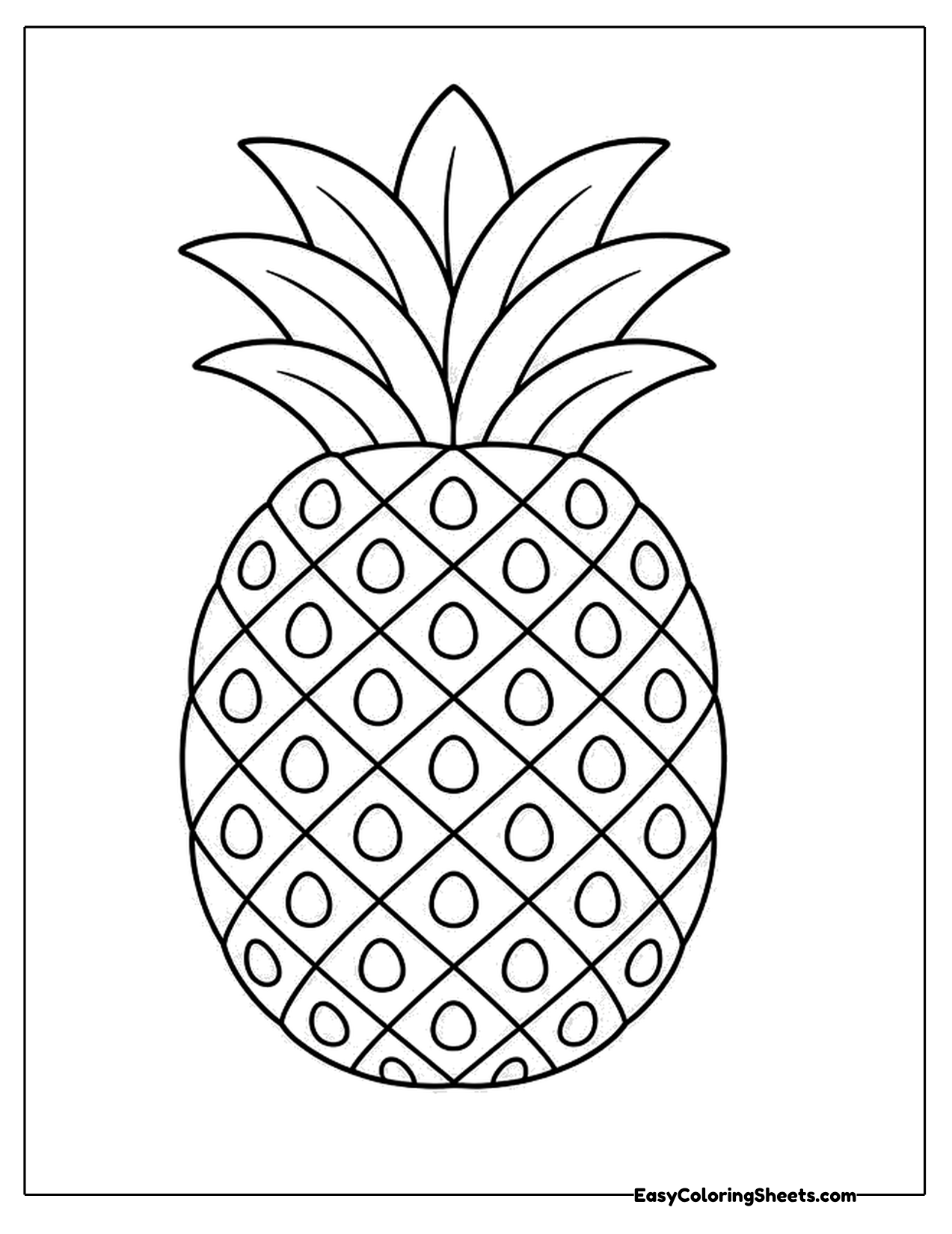 Cute pineapple with a spiky crown