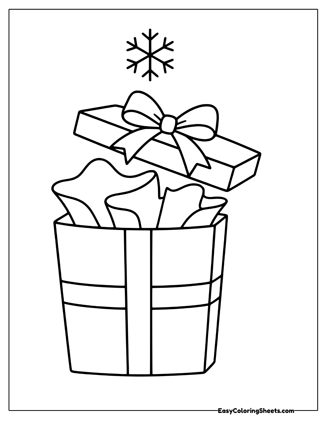 Open gift box with tissue paper spilling out
