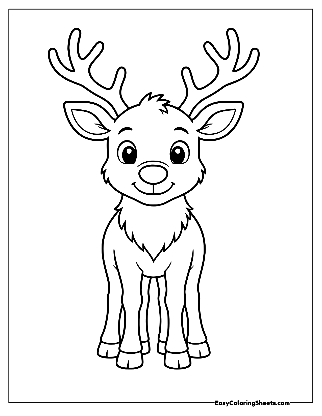 Reindeer standing tall facing forward