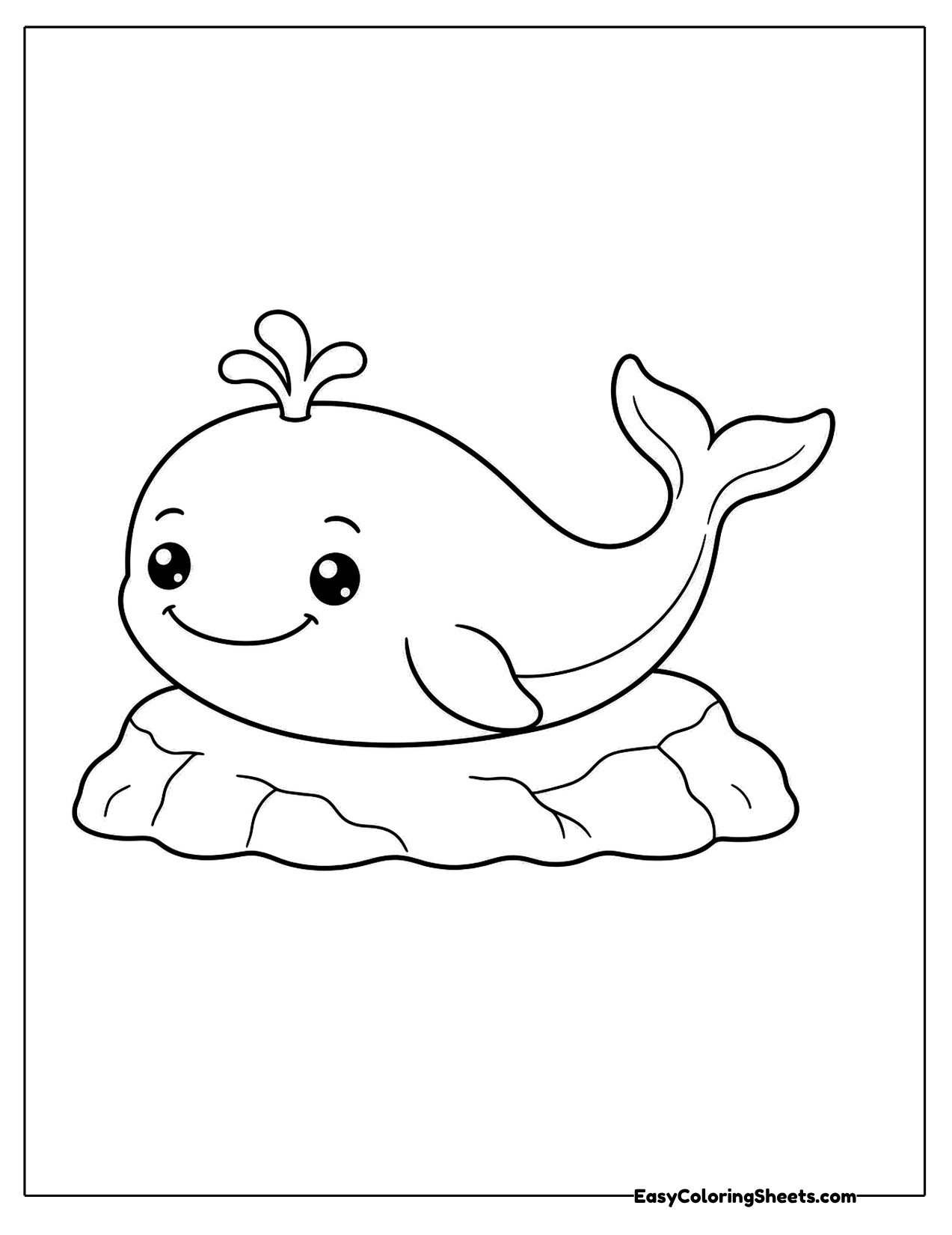 Whale resting on a rock
