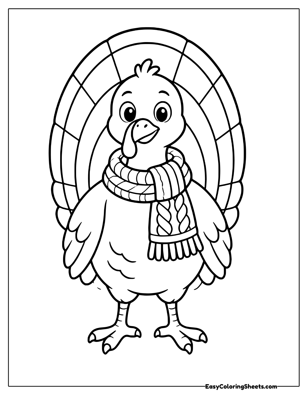 Turkey wearing a long knit scarf