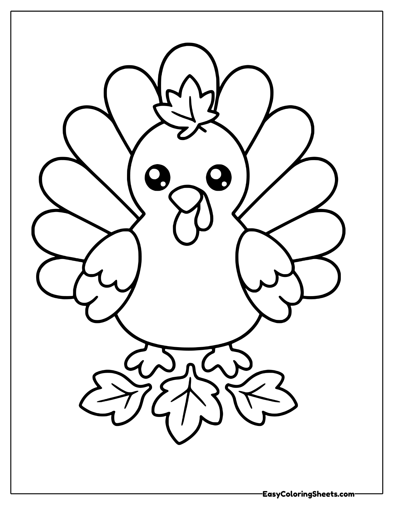 Turkey wearing a leaf on its head
