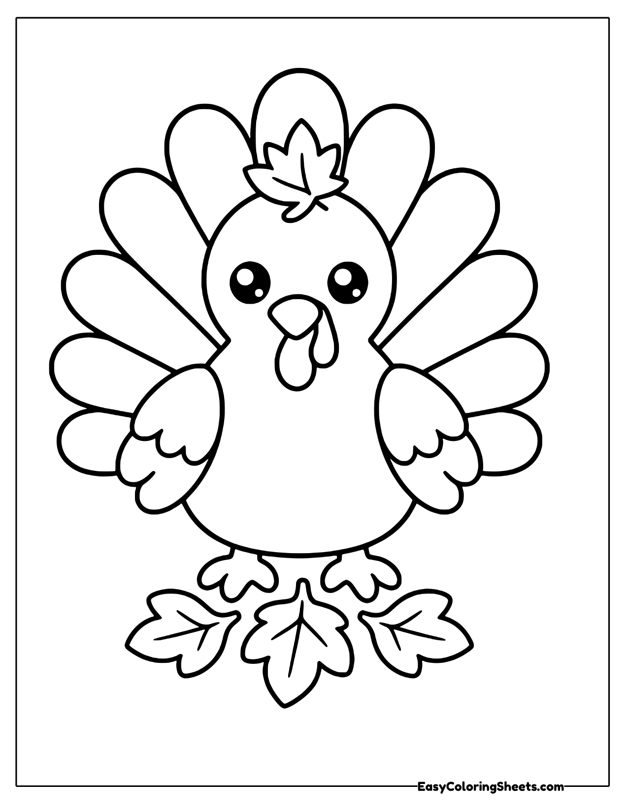 Turkey wearing a leaf on its head