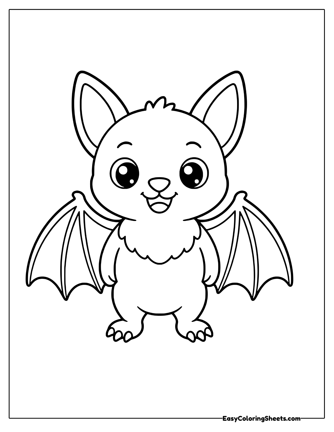 Bat standing with wings half open
