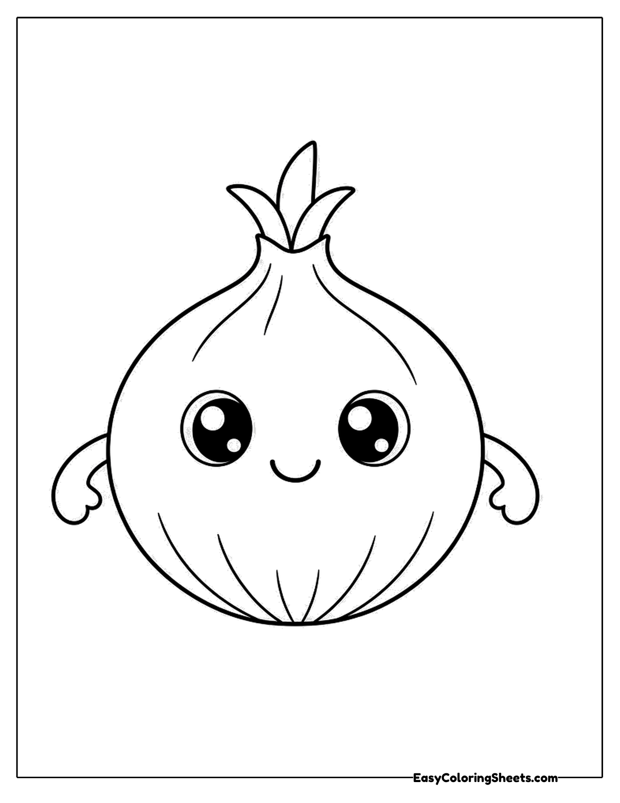 Round onion character with a smile