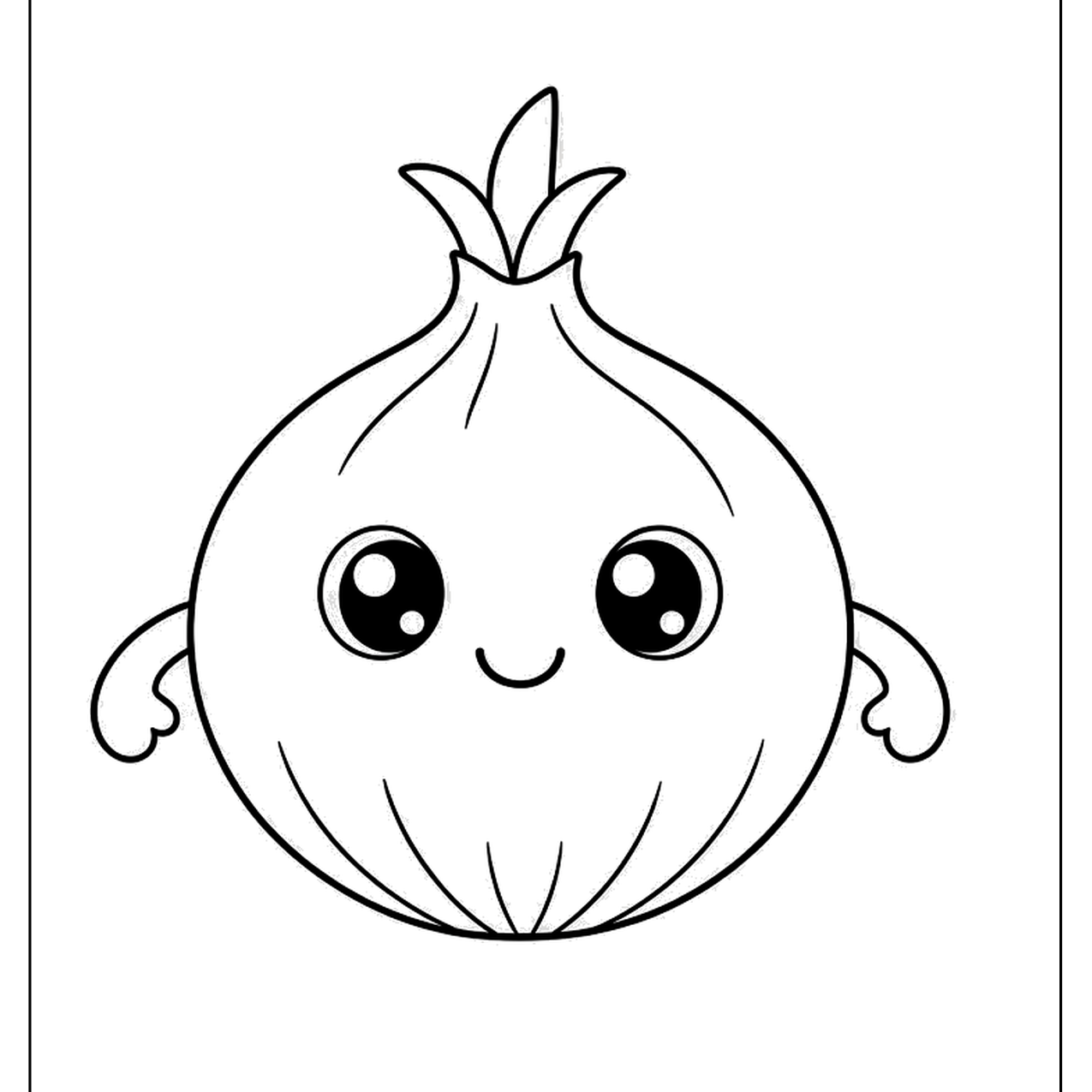 Round onion character with a smile