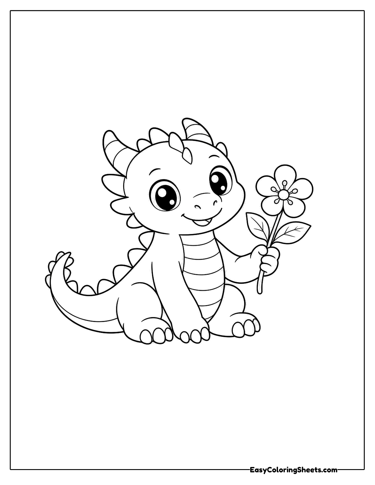 Dragon holding a flower