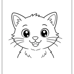 Cat Face Close Up Coloring Sheet
