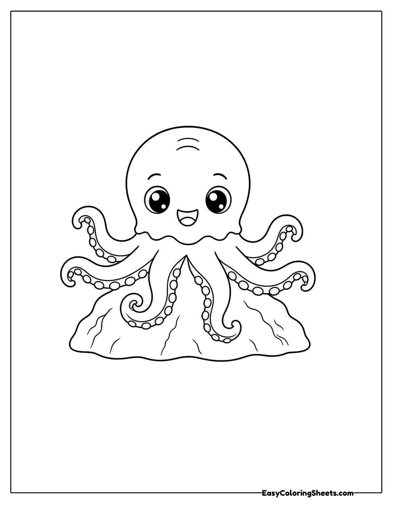 Octopus perched on a rock