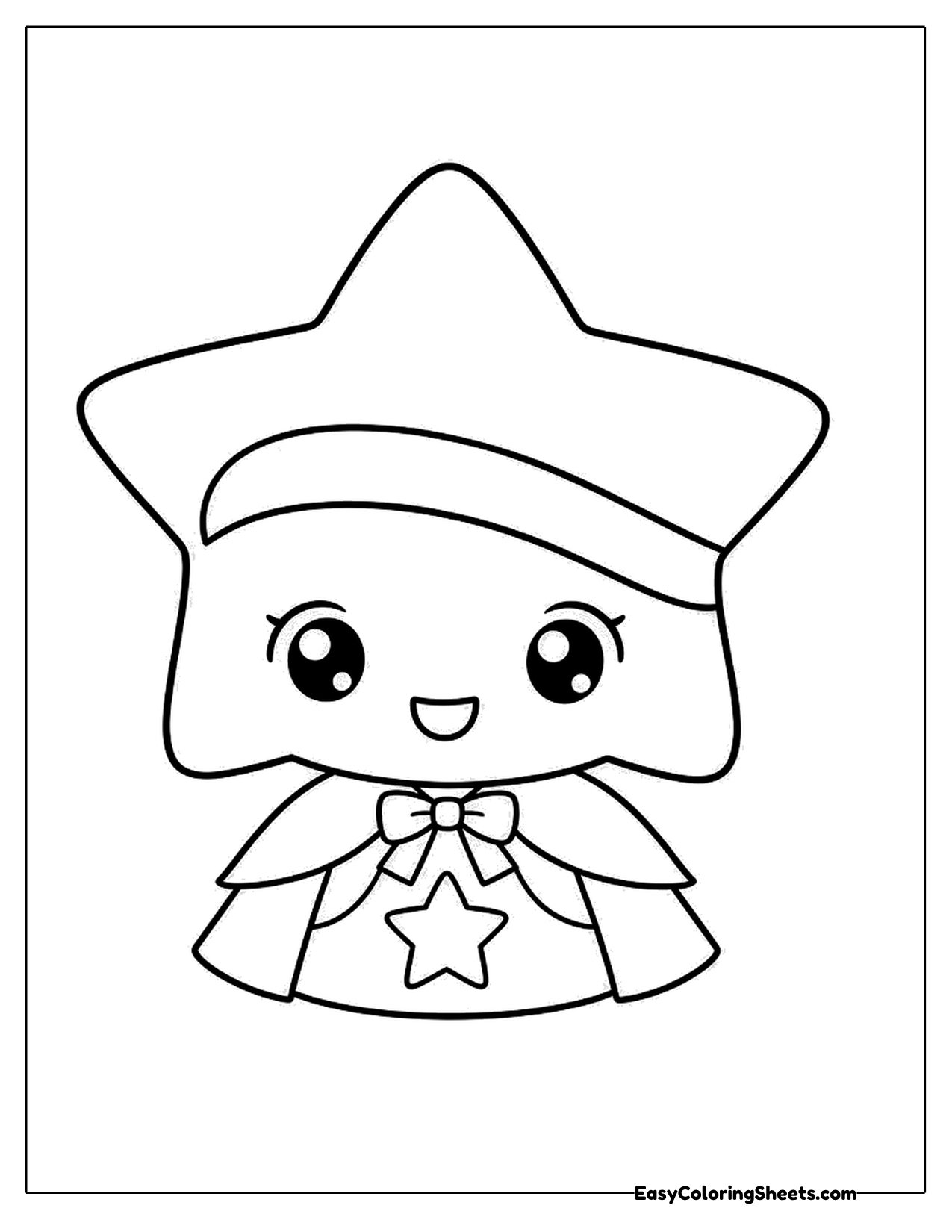 Smiling star character wearing a cape