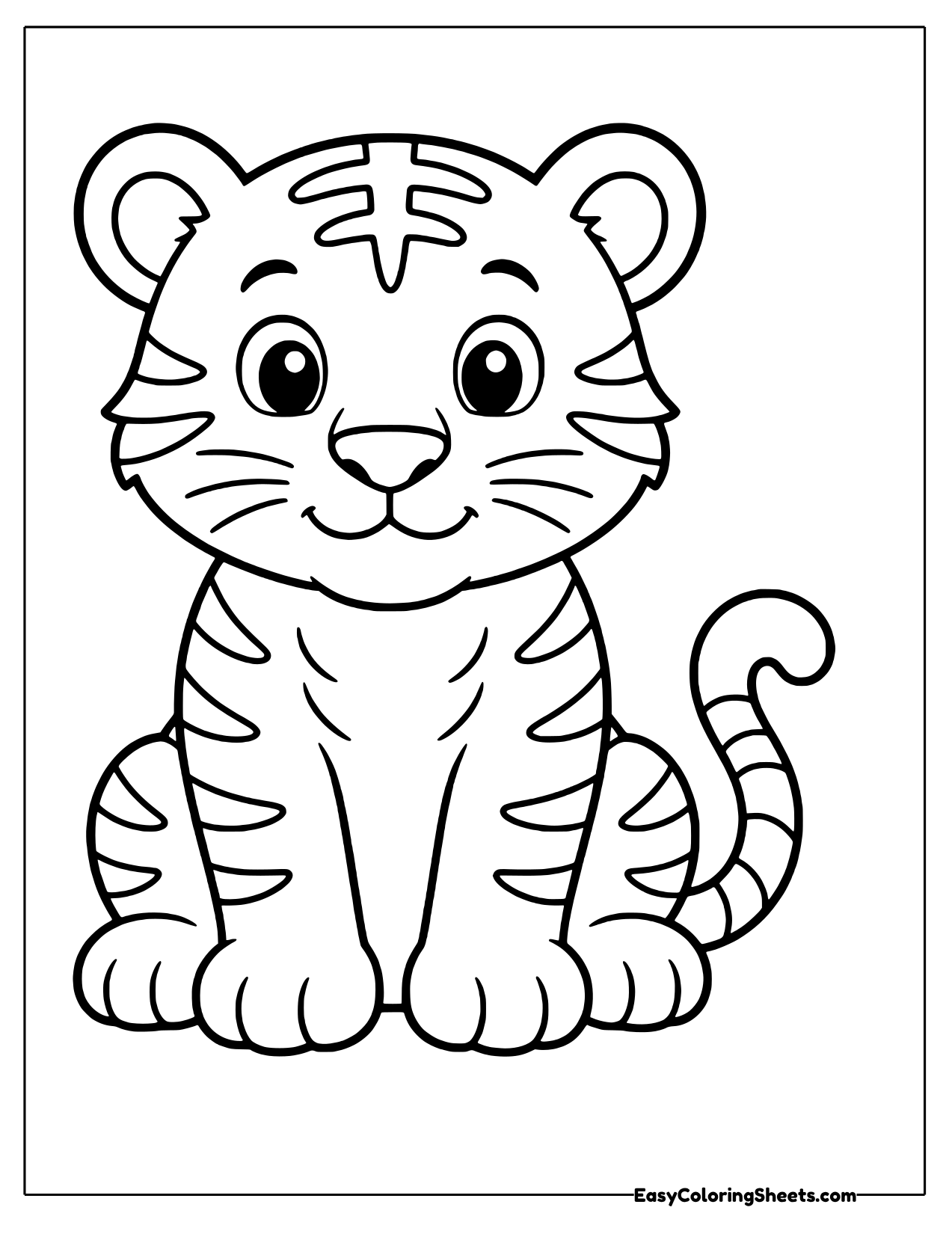 Chunky easy tiger with thick outlines
