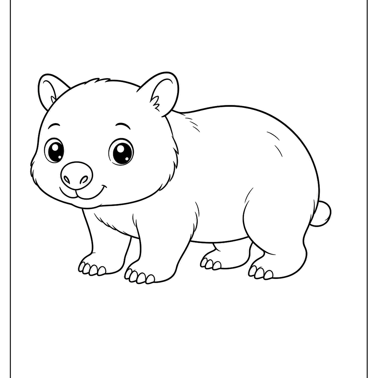 Baby wombat walking