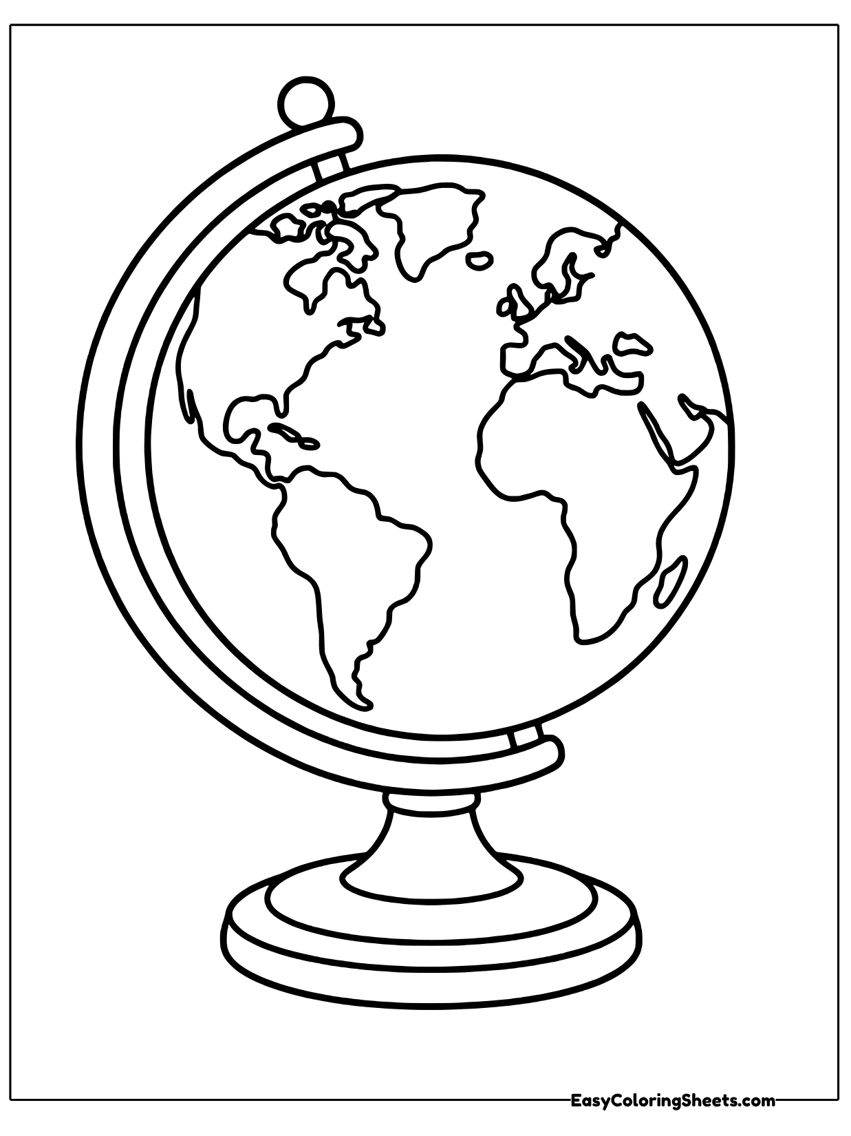 A classroom globe sits tilted on its stand, just like the real Earth leans on its axis.