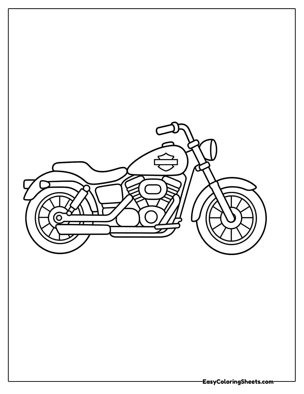 Simple motorcycle with chunky wheels