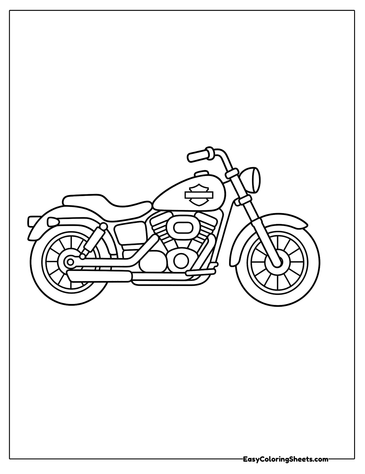 Simple motorcycle with chunky wheels