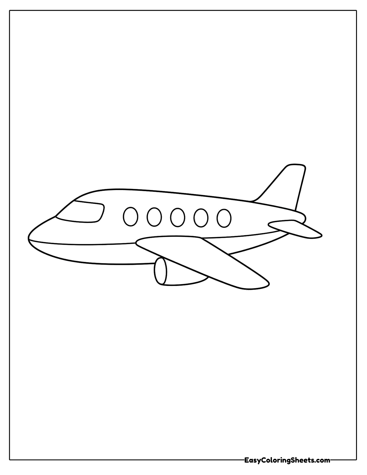 Simple passenger plane with round windows